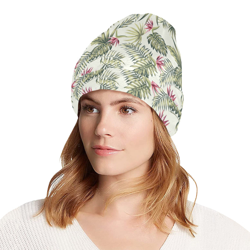 Bird Of Paradise Pattern Print Design 04 Unisex Beanie