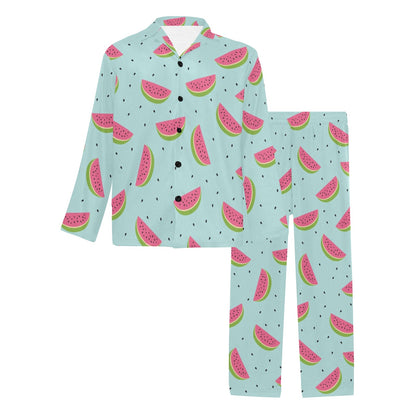 Watermelon Pattern Print Design WM06 Men's Long Sleeve Pajama Set