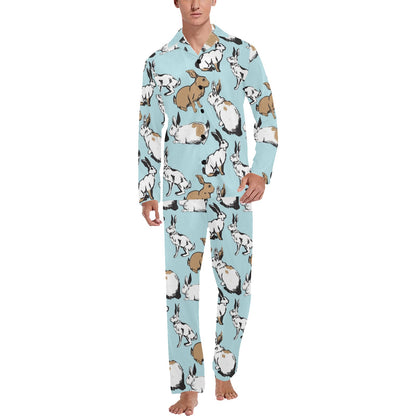 Rabbit Pattern Print Design RB018 Men's Long Sleeve Pajama Set