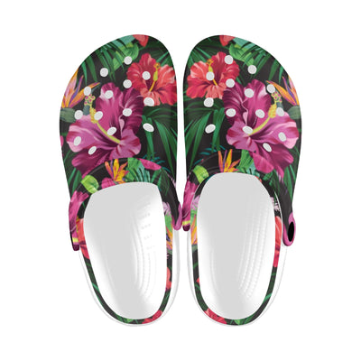 Hawaiian Flower Hibiscus tropical Unisex Clogs Shoes