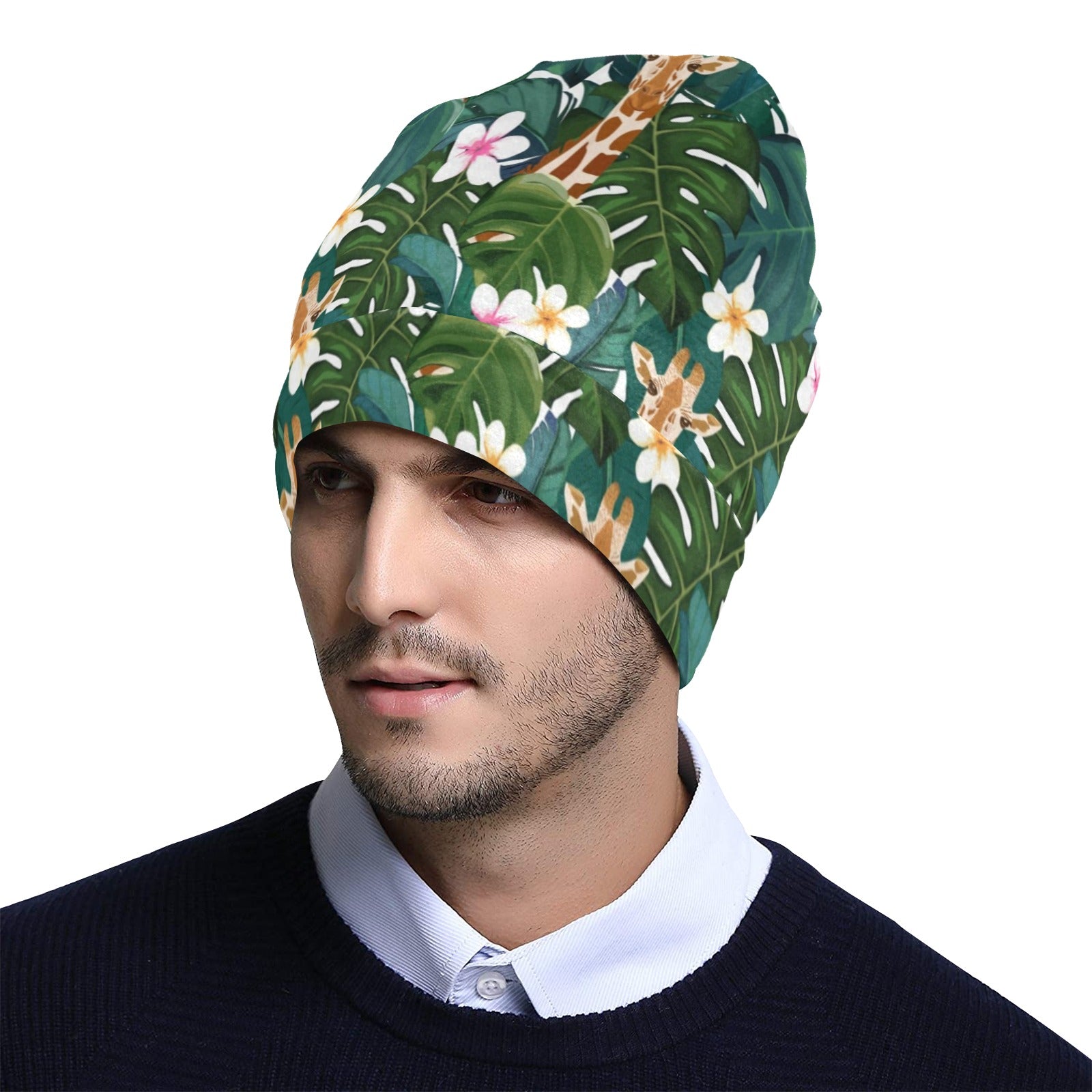 Giraffe Jungle Design Print Unisex Beanie