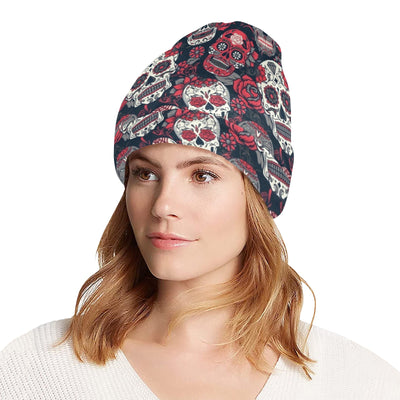 Sugar Skull Print Design LKS303 Unisex Beanie