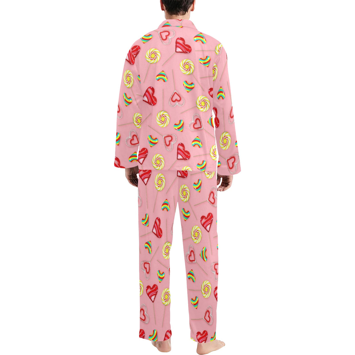 Lollipop Pattern Print Design LL05 Men's Long Sleeve Pajama Set