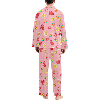 Lollipop Pattern Print Design LL05 Men's Long Sleeve Pajama Set