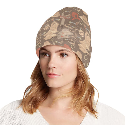 Cowboy Pattern Print Design 02 Unisex Beanie