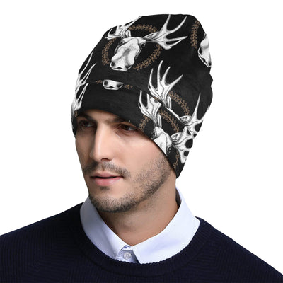 Moose Pattern Print Design 02 Unisex Beanie