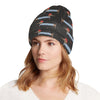 Dachshund Pattern Print Design 04 Unisex Beanie