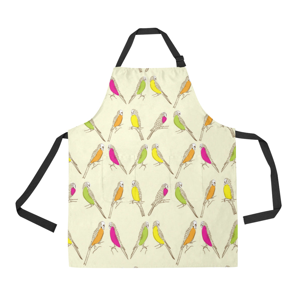Parakeet Pattern Print Design A01 Apron with Pocket