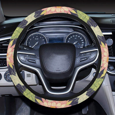 Cactus Pattern Print Design 01 Steering Wheel Cover with Elastic Edge