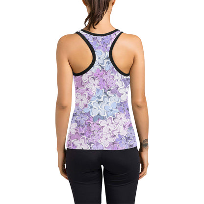 Lilac Pattern Print Design LI01 Women's Racerback Tank Top