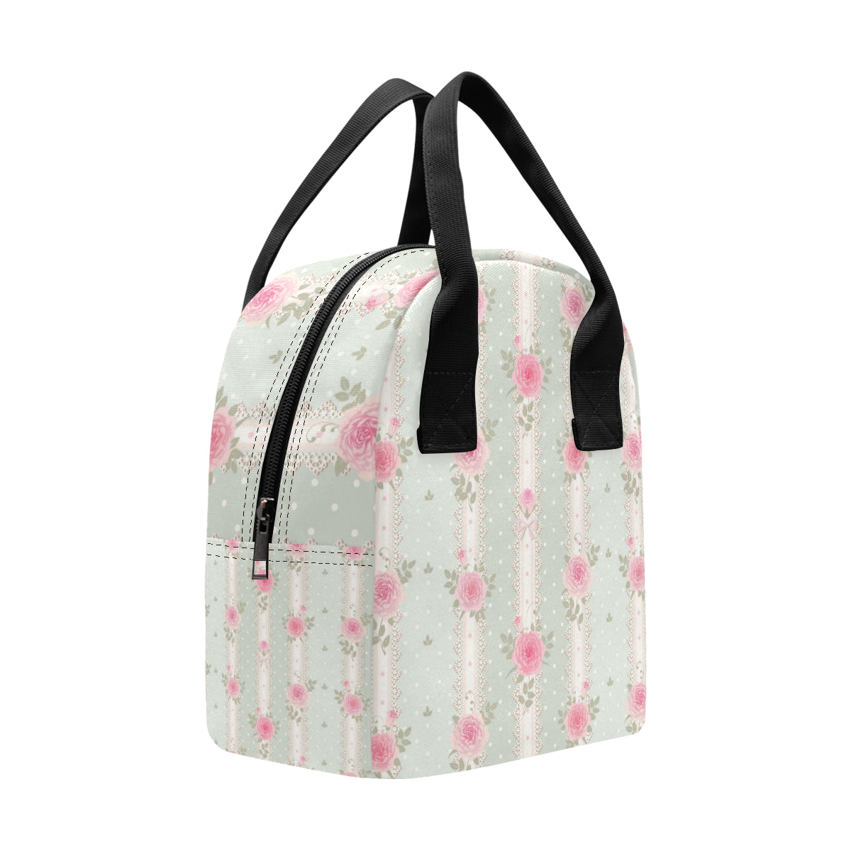 Rose Pattern Print Design RO016 Insulated Lunch Bag