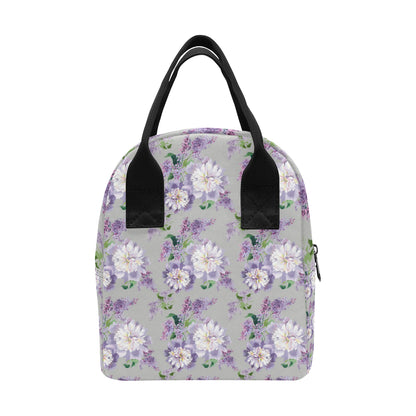 Lilac Pattern Print Design LI07 Insulated Lunch Bag
