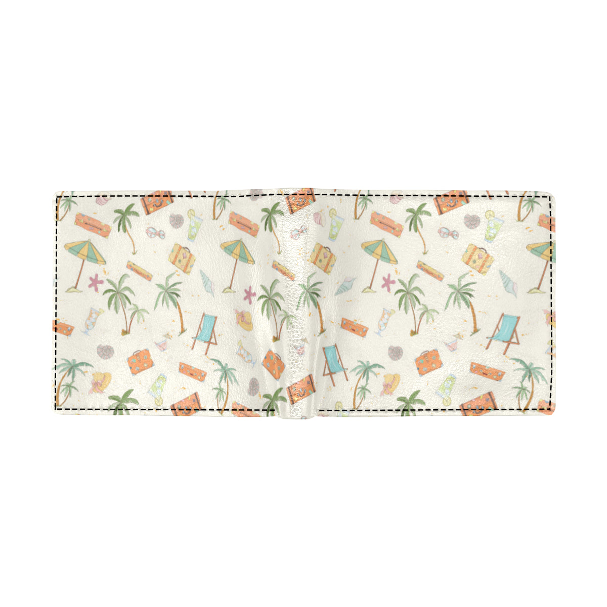 Beach Themed Pattern Print Design 05 Men's ID Card Wallet