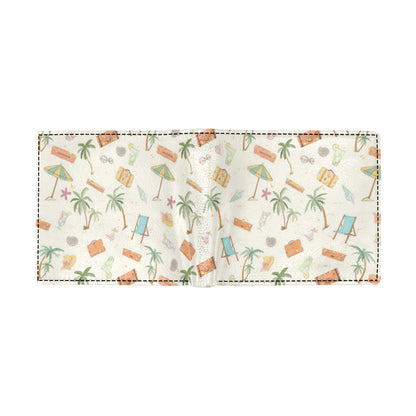 Beach Themed Pattern Print Design 05 Men's ID Card Wallet