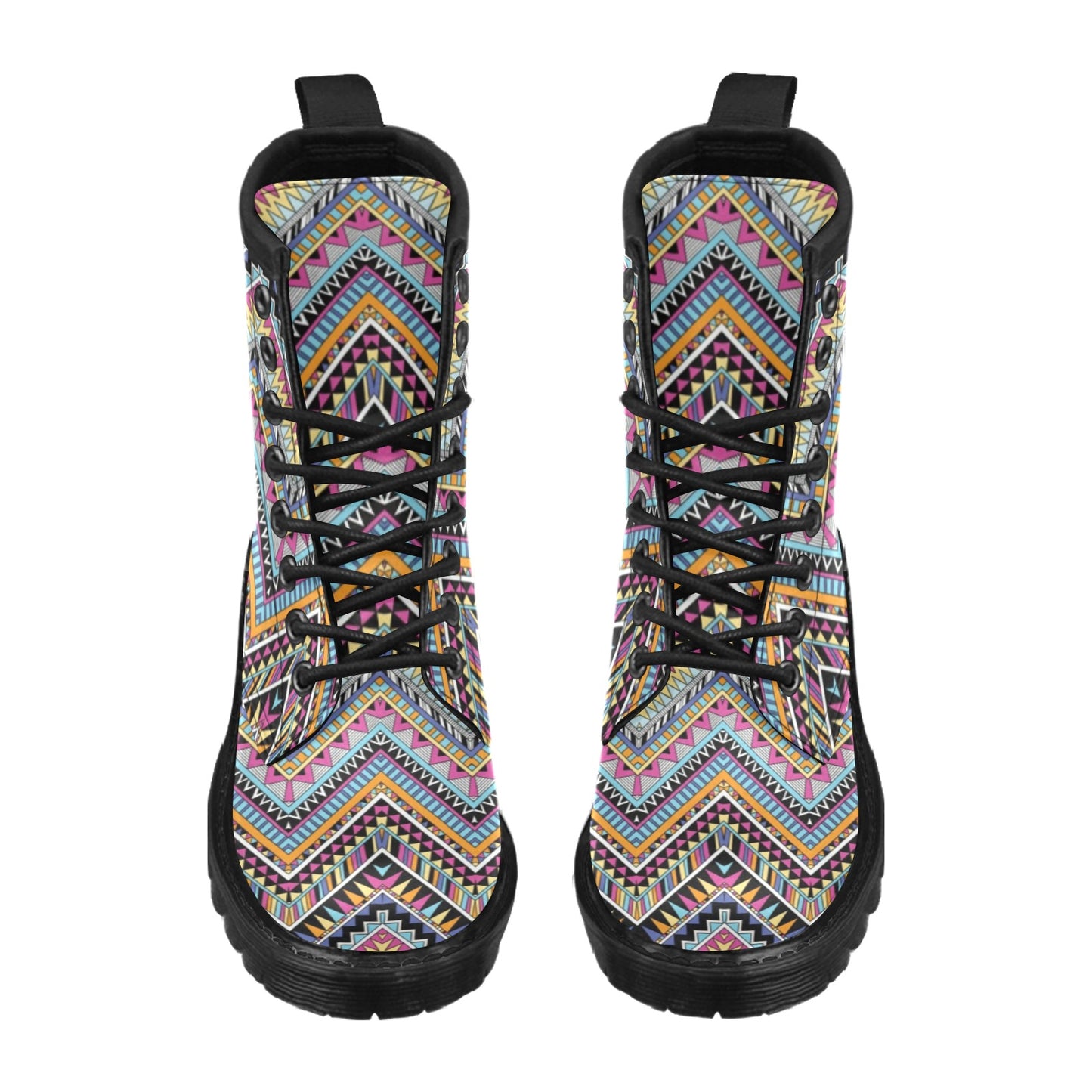 Multicolor zigzag Tribal Aztec Women's Boots