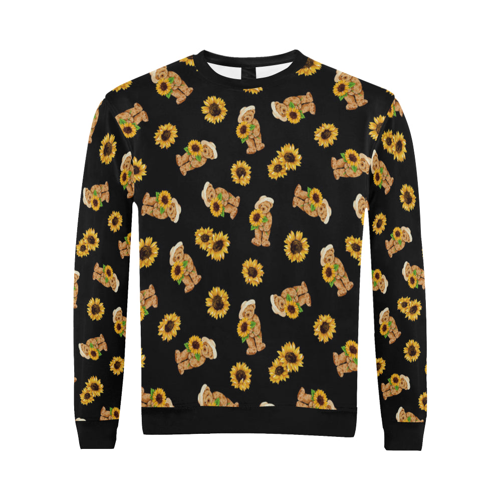 Sunflower Pattern Print Design SF016 Men Long Sleeve Sweatshirt