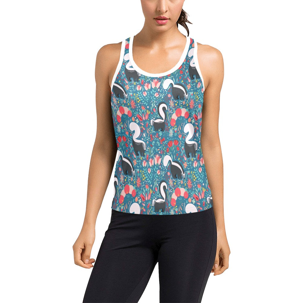 Skunk Print Design LKS302 Women's Racerback Tank Top