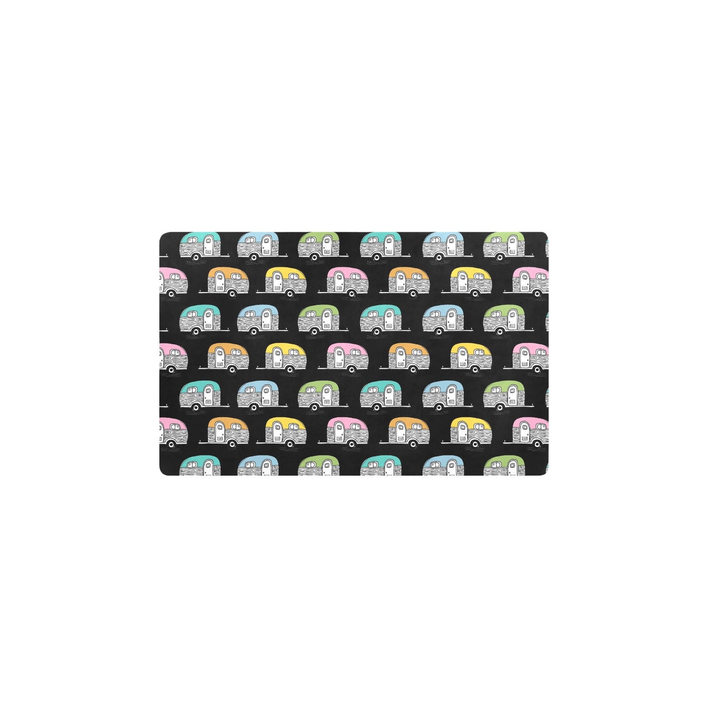 Camper Pattern Camping Themed No 2 Print Kitchen Mat