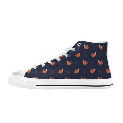 Squirrel Print Design LKS303 High Top Women's White Shoes