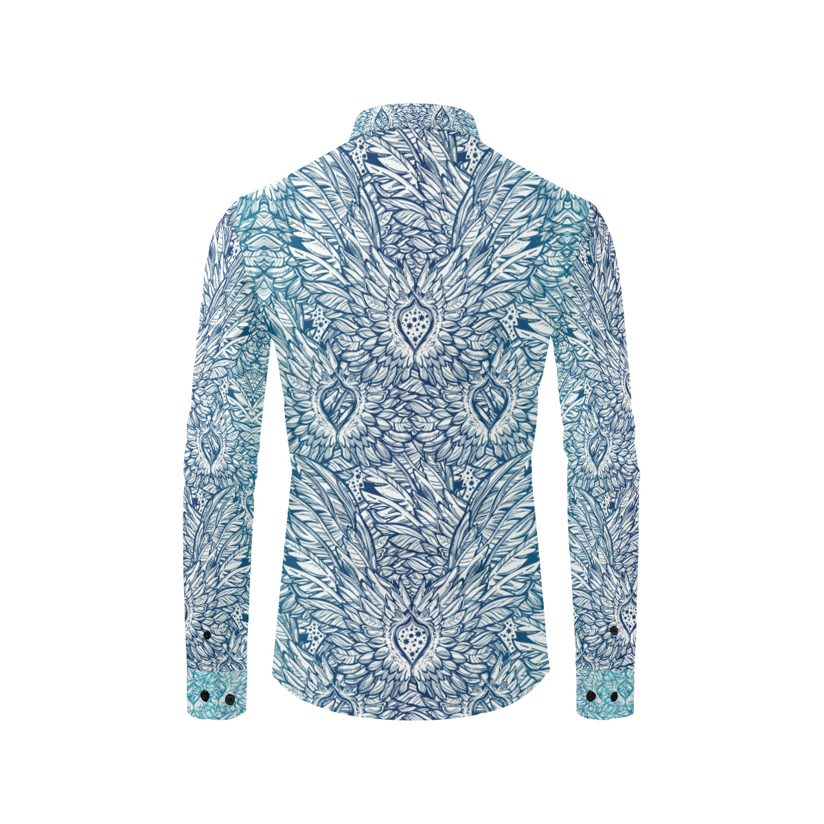 Angel Wings Boho Design Themed Print Men's Long Sleeve Shirt