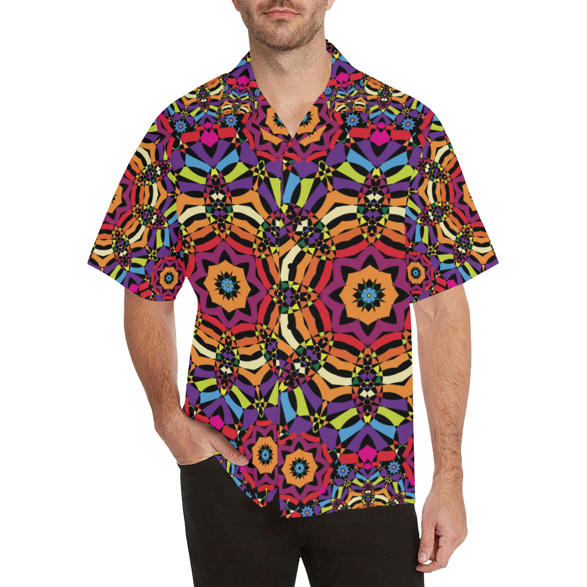 Kaleidoscope Pattern Print Design 01 Men's Hawaiian Shirt