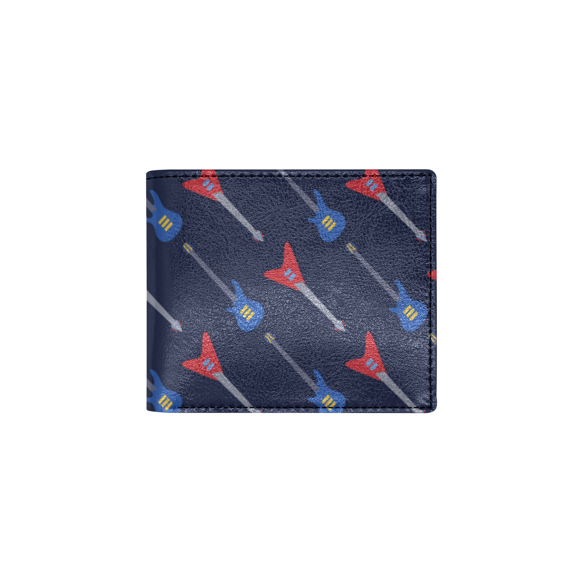 Electric Guitar Pattern Print Design 01 Men's ID Card Wallet