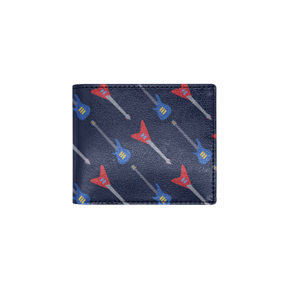 Electric Guitar Pattern Print Design 01 Men's ID Card Wallet