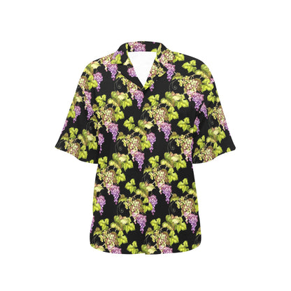 Grape Pattern Print Design GP04 Women's Hawaiian Shirt