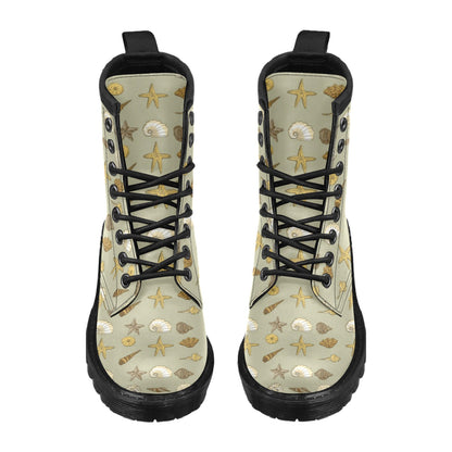 Seashell Beach Print Design LKS303 Women's Boots