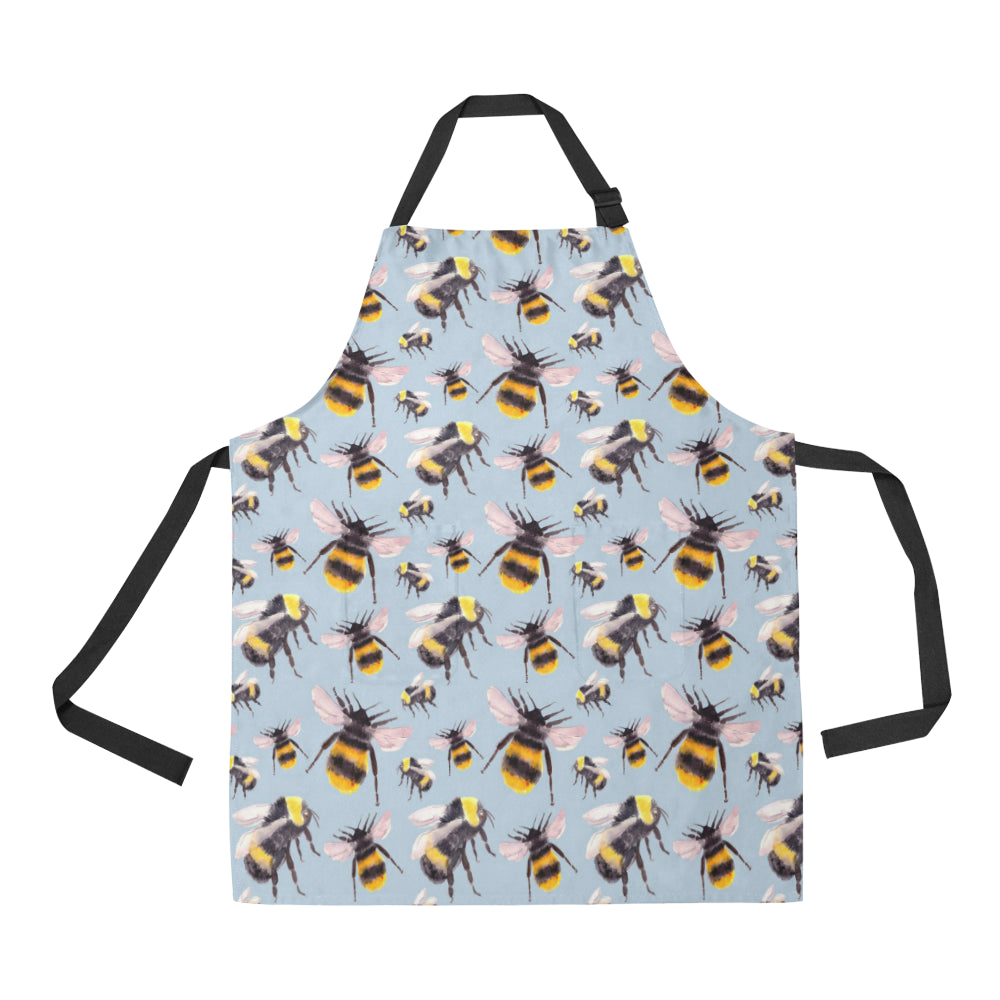 Bee Pattern Print Design BEE08 Apron with Pocket