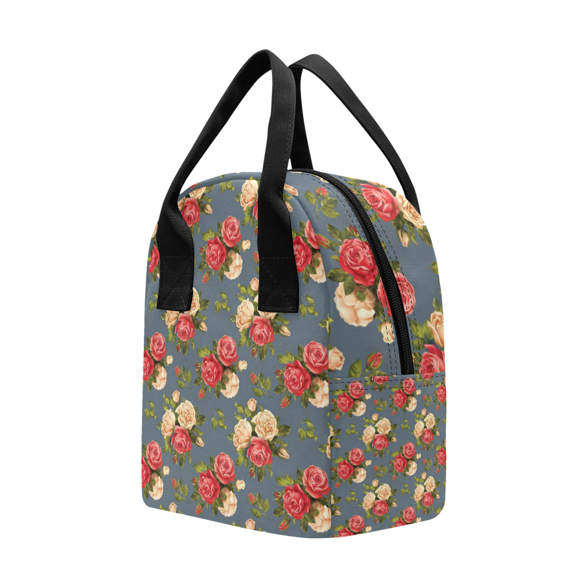 Rose Pattern Print Design RO017 Insulated Lunch Bag