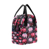 Pink Elephant Pattern Insulated Lunch Bag