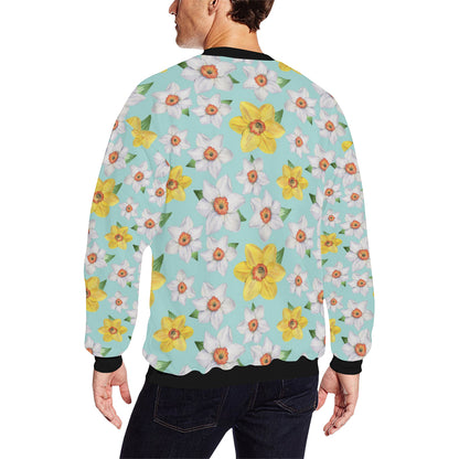 Daffodils Pattern Print Design DF07 Men Long Sleeve Sweatshirt