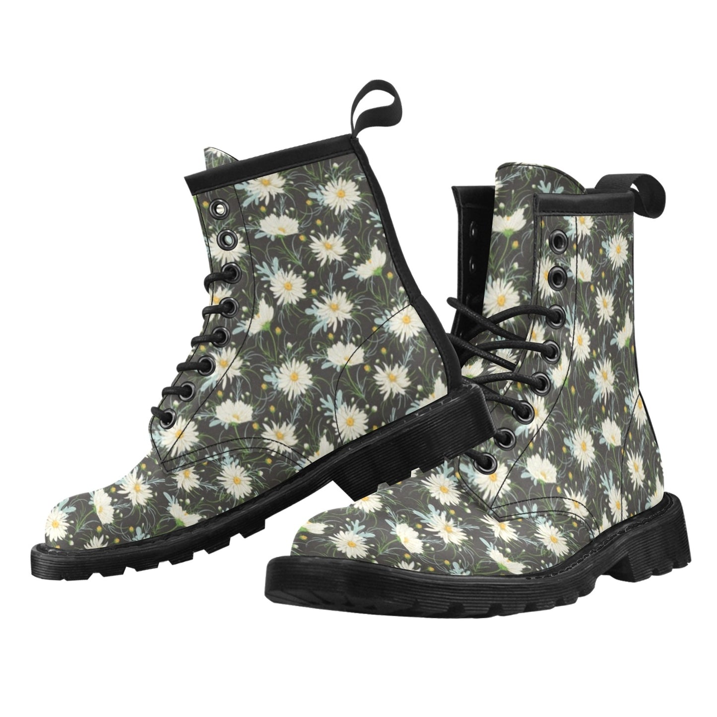 Daisy Pattern Print Design DS08 Women's Boots