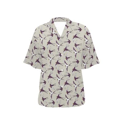 Swallow Bird Pattern Print Design 03 Women's Hawaiian Shirt