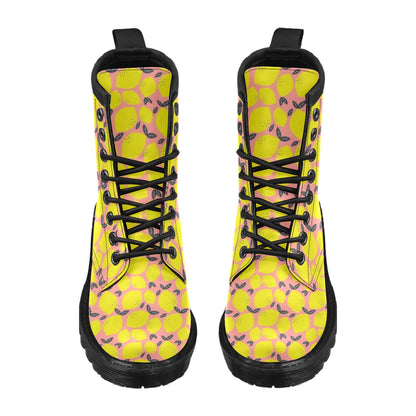 Lemon Pattern Print Design LM03 Women's Boots