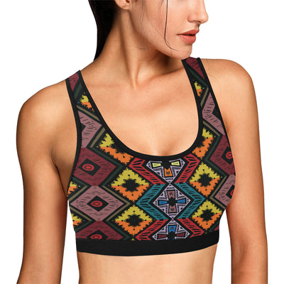 African Pattern Print Design 08 Sports Bra