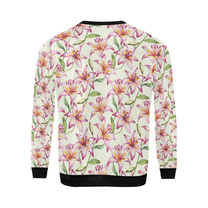 Lily Pattern Print Design LY011 Men Long Sleeve Sweatshirt
