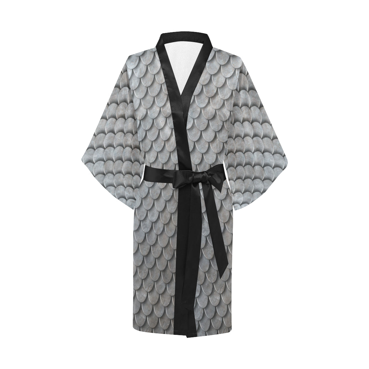 Armor Scales Pattern Print Design 03 Women's Short Kimono
