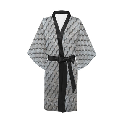 Armor Scales Pattern Print Design 03 Women's Short Kimono