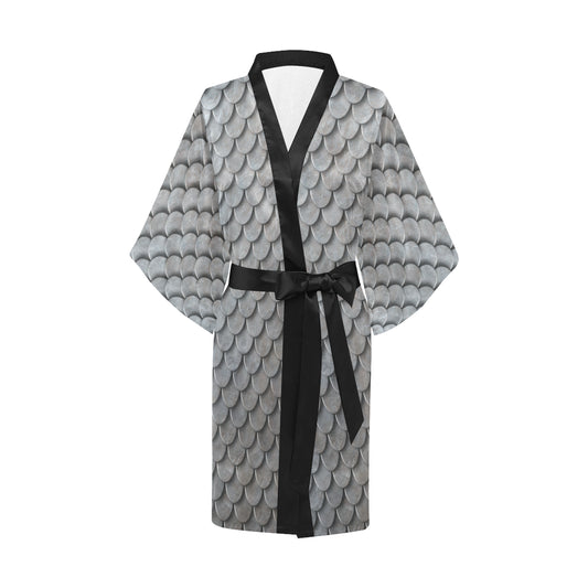 Armor Scales Pattern Print Design 03 Women's Short Kimono