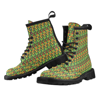 African Zip Zag Print Pattern Women's Boots