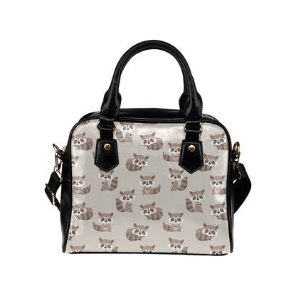 Raccoon Pattern Print Design A05 Shoulder Handbag