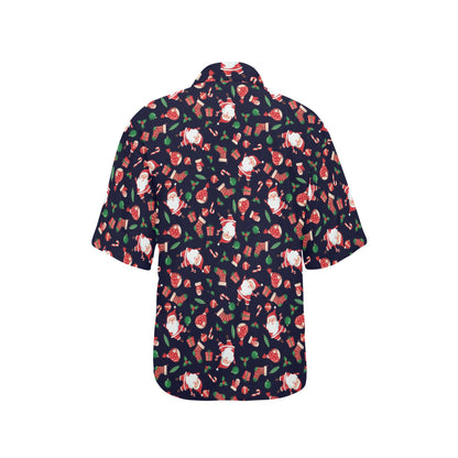 Santa Christmas Themed Print Design LKS304 Women's Hawaiian Shirt