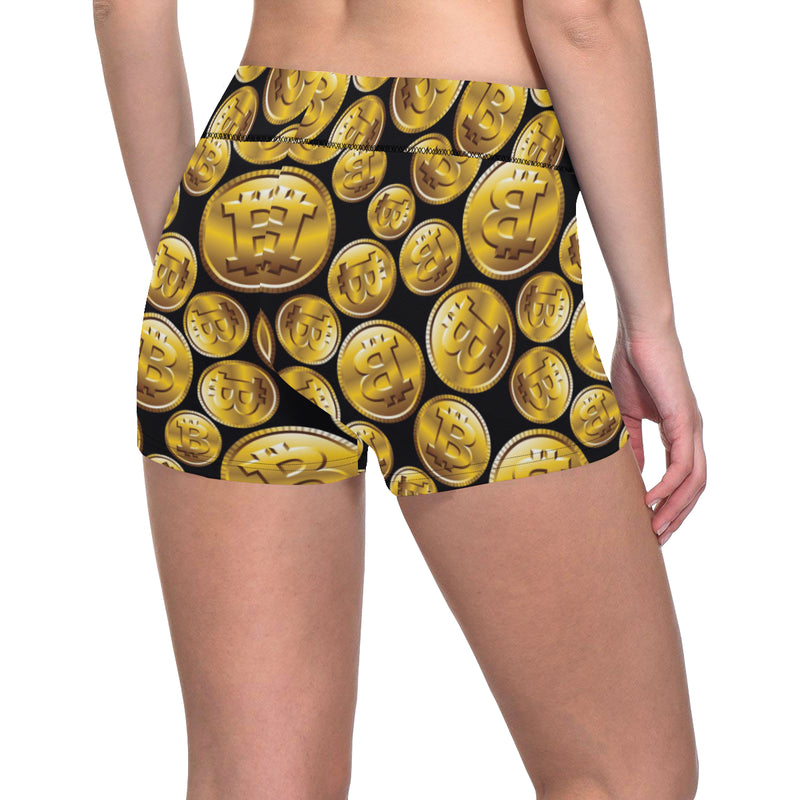 Bitcoin Pattern Print Design DO05 Yoga Shorts