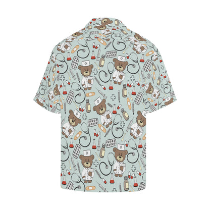 Nurse Bear Pattern Print Design A01 Men's Hawaiian Shirt