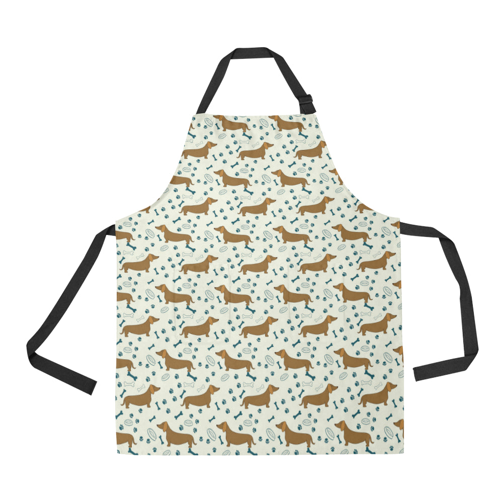 Dachshund Pattern Print Design 01 Apron with Pocket