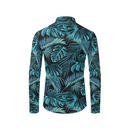 Palm Leaf Pattern Print Design A03 Men's Long Sleeve Shirt