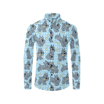 Schnauzers Pattern Print Design A02 Men's Long Sleeve Shirt
