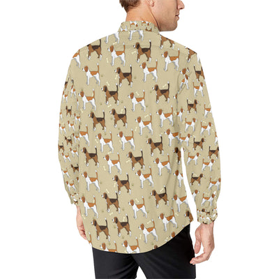 Beagle Pattern Print Design 01 Men's Long Sleeve Shirt